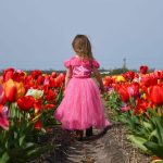 Doornroosje - roze prinsessenjurk vlinders + Kroon + Toverstaf + Handschoenen