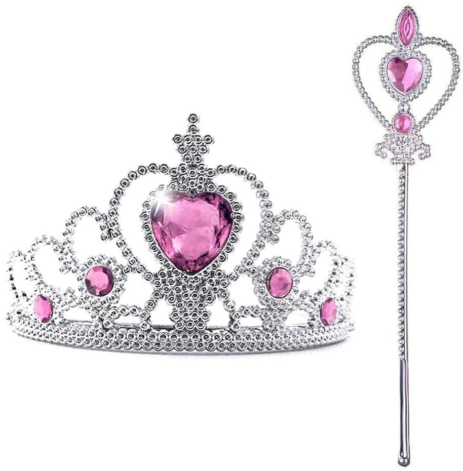 Prinsessen speelgoed-tiara-toverstaf-lange roze handschoenen - Afbeelding 7
