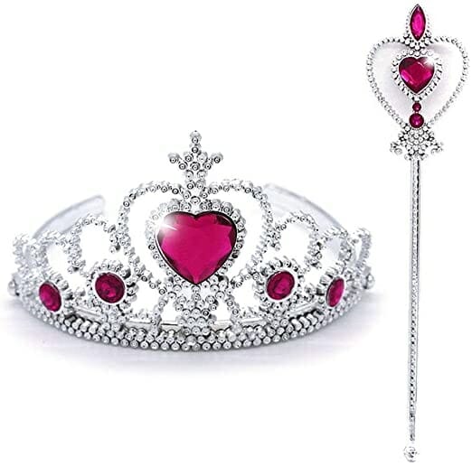 Prinsessen speelgoed-tiara-toverstaf-lange roze handschoenen - Afbeelding 6