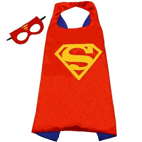 Superman cape + masker - rood