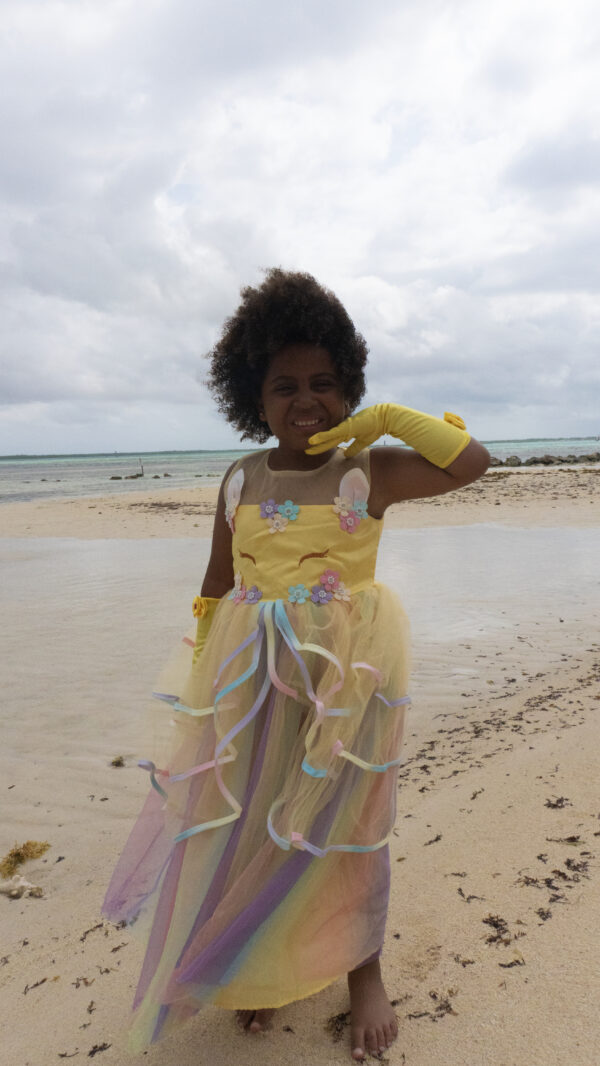 Eenhoorn prinsessenjurk geel met accessoires