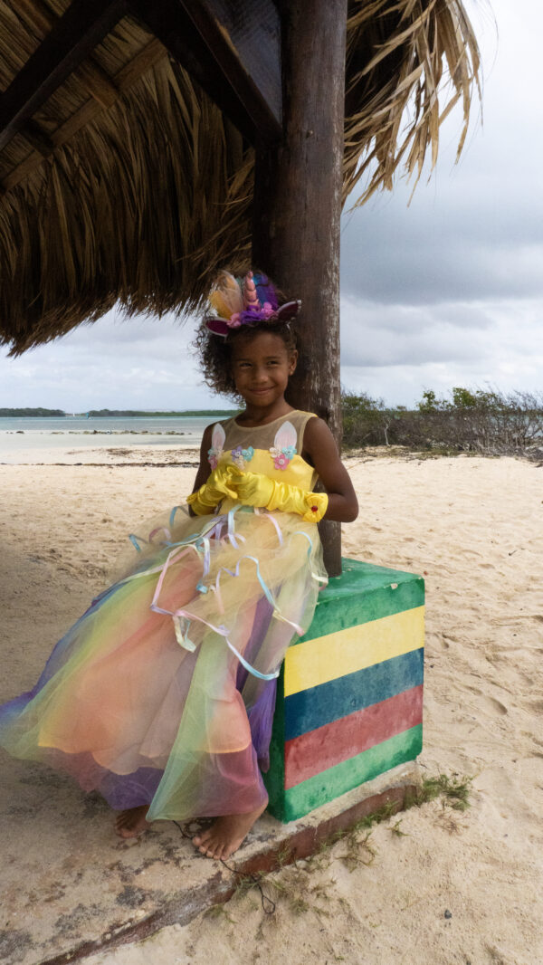 Eenhoorn prinsessenjurk geel met accessoires v4