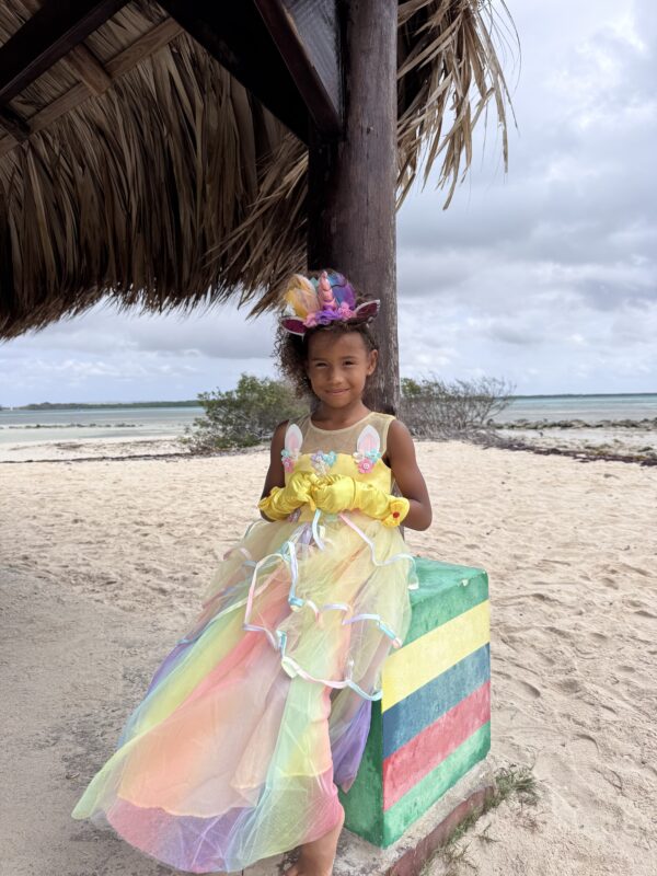 Unicorn Jurk - Eenhoorn Jurk Geel + accessoires - Afbeelding 2