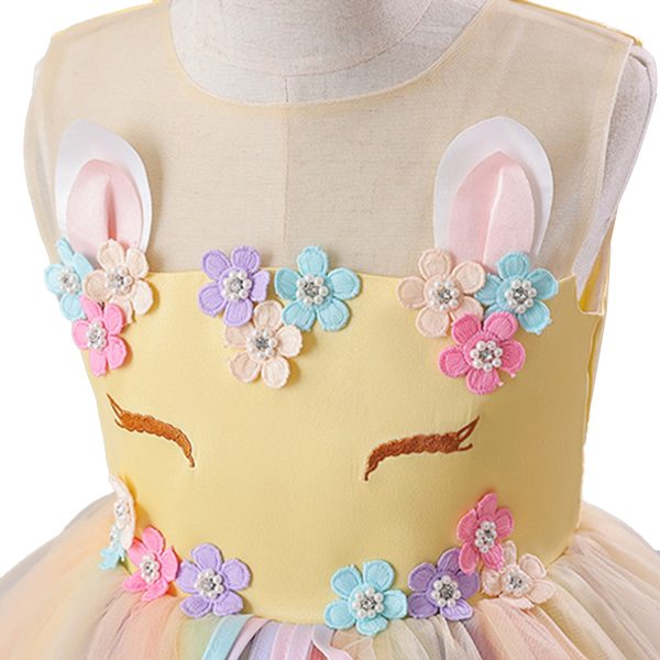 Unicorn Jurk - Eenhoorn Jurk Geel + accessoires - Afbeelding 9