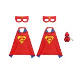 Superman Verkleedpak - 3-Pack - Superheld 2x rood + masker - One Size - maat 98 /128 - 3/9 jaar