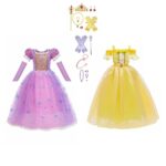 Rapunzel & Belle prinsessenjurk + accessoires - Voordeelpakket
