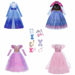 4x Prinsessenjurken + accessoires - Voordeelpakket