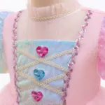 Roze prinsessenjurk – Regenboog + Accessoires