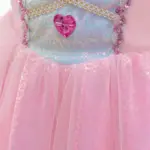 Roze prinsessenjurk – Regenboog + Accessoires