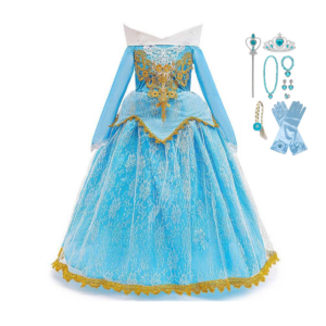 Doornroosje Prinsessenjurk blauw