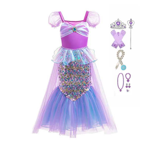 Zeemeermin prinsessenjurk met accessoires