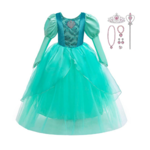 Mintgroene Zeemeermin / Ariel jurk met accessoires