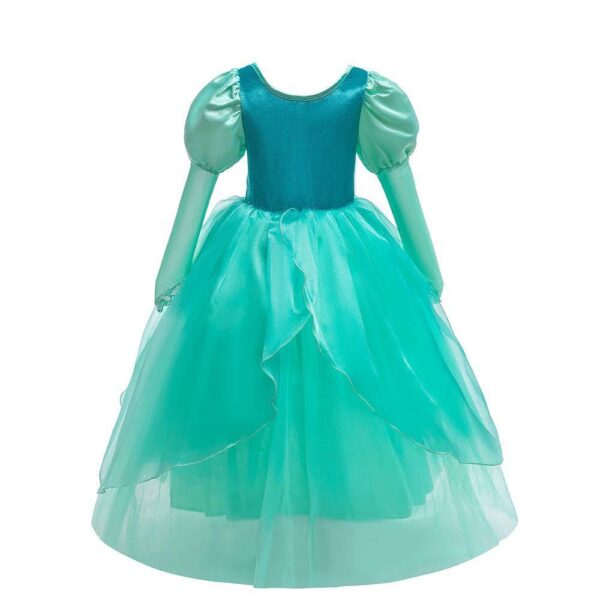 Zeemeermin jurk/Ariel mintgroen - prinsessenjurk + accessoires - Afbeelding 4