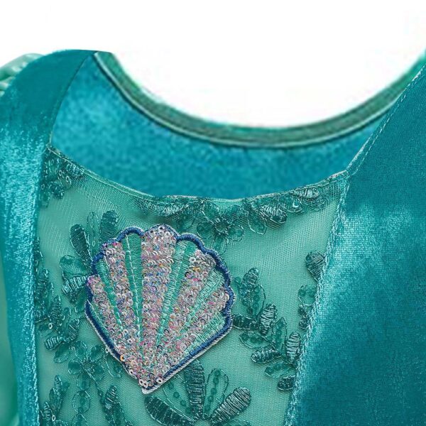 Zeemeermin jurk/Ariel mintgroen - prinsessenjurk + accessoires - Afbeelding 2
