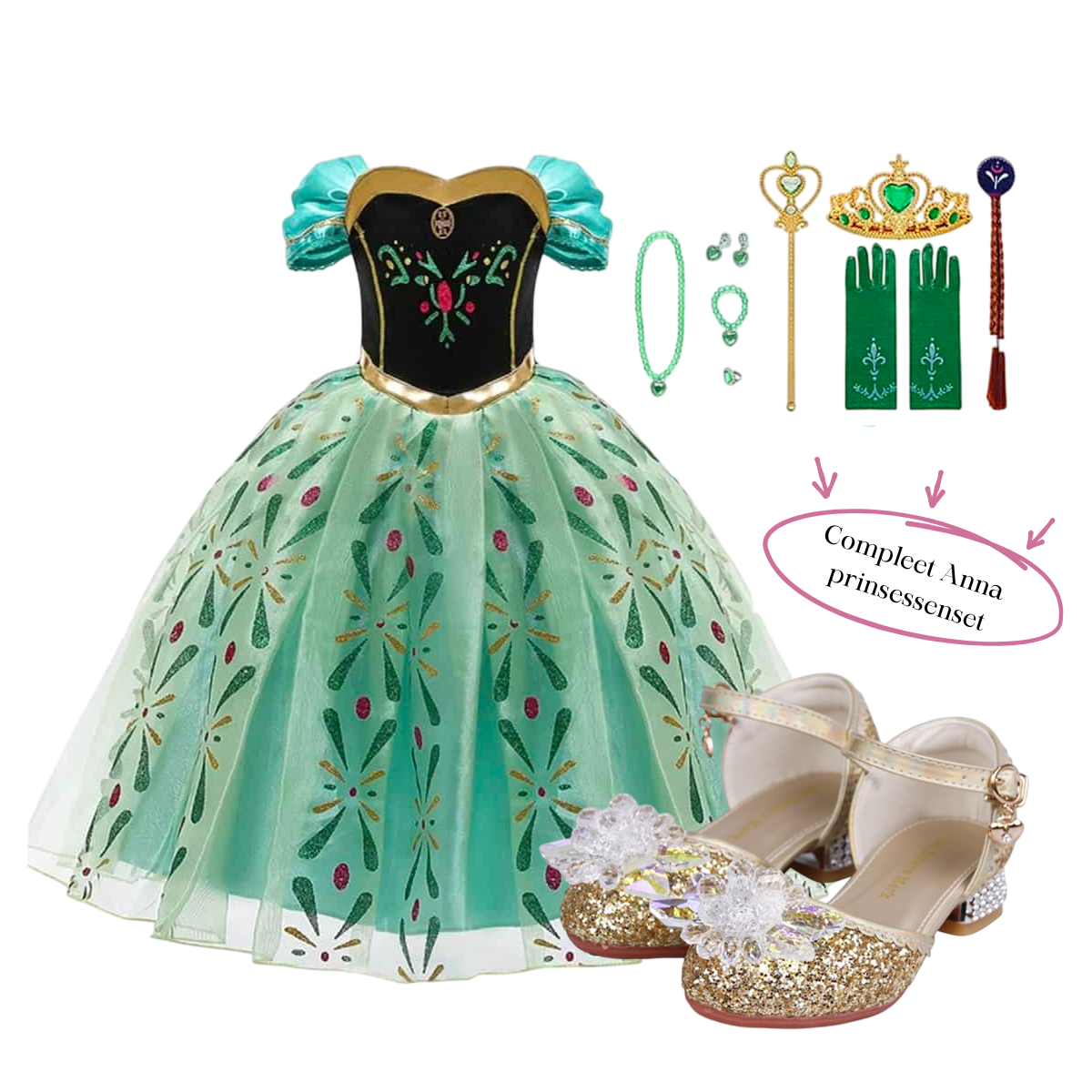 Frozen Anna prinsessenpakket met schoenen