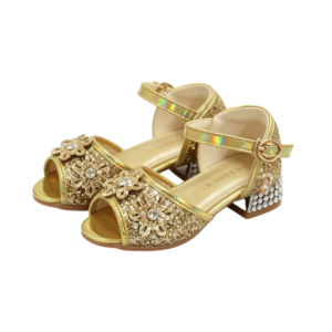 Prinsessenschoenen Livia met hakjes goud