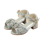 Prinsessenschoenen Livia met hakjes zilver