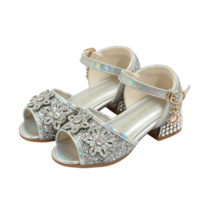 Prinsessenschoenen Livia met hakjes zilver
