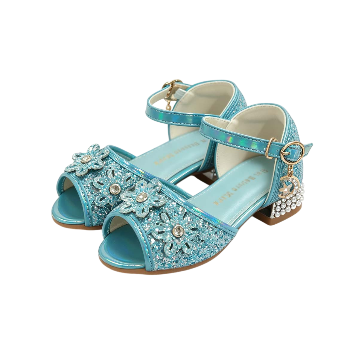 Prinsessenschoenen Livia met hakjes blauw