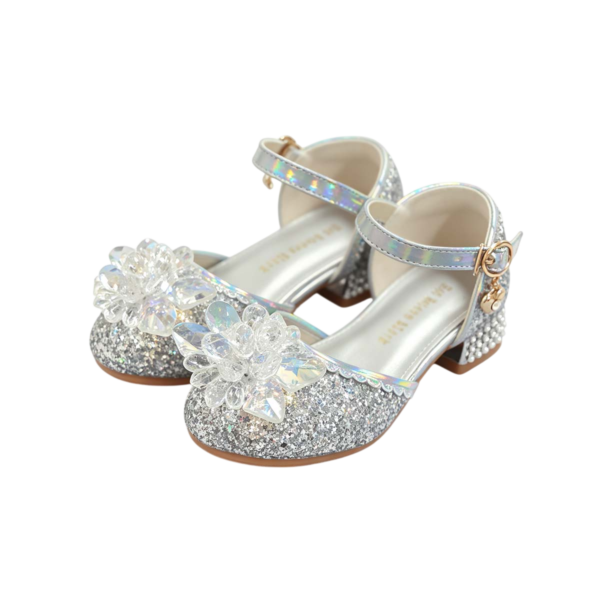 Prinsessenschoenen met hakjes zilver