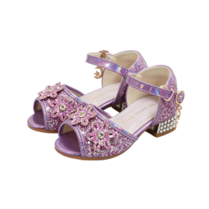 Prinsessenschoenen Livia met hakjes paars