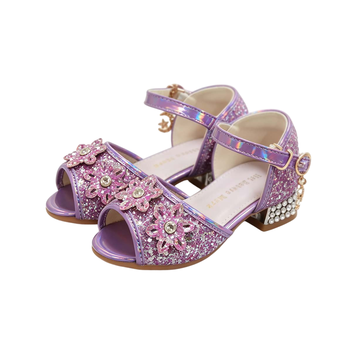 Prinsessenschoenen Livia met hakjes paars