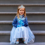 Prinsessenjurk Frozen Elsa donkerblauw 3