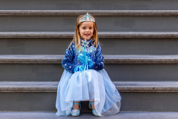 Prinsessenjurk Frozen Elsa donkerblauw 3