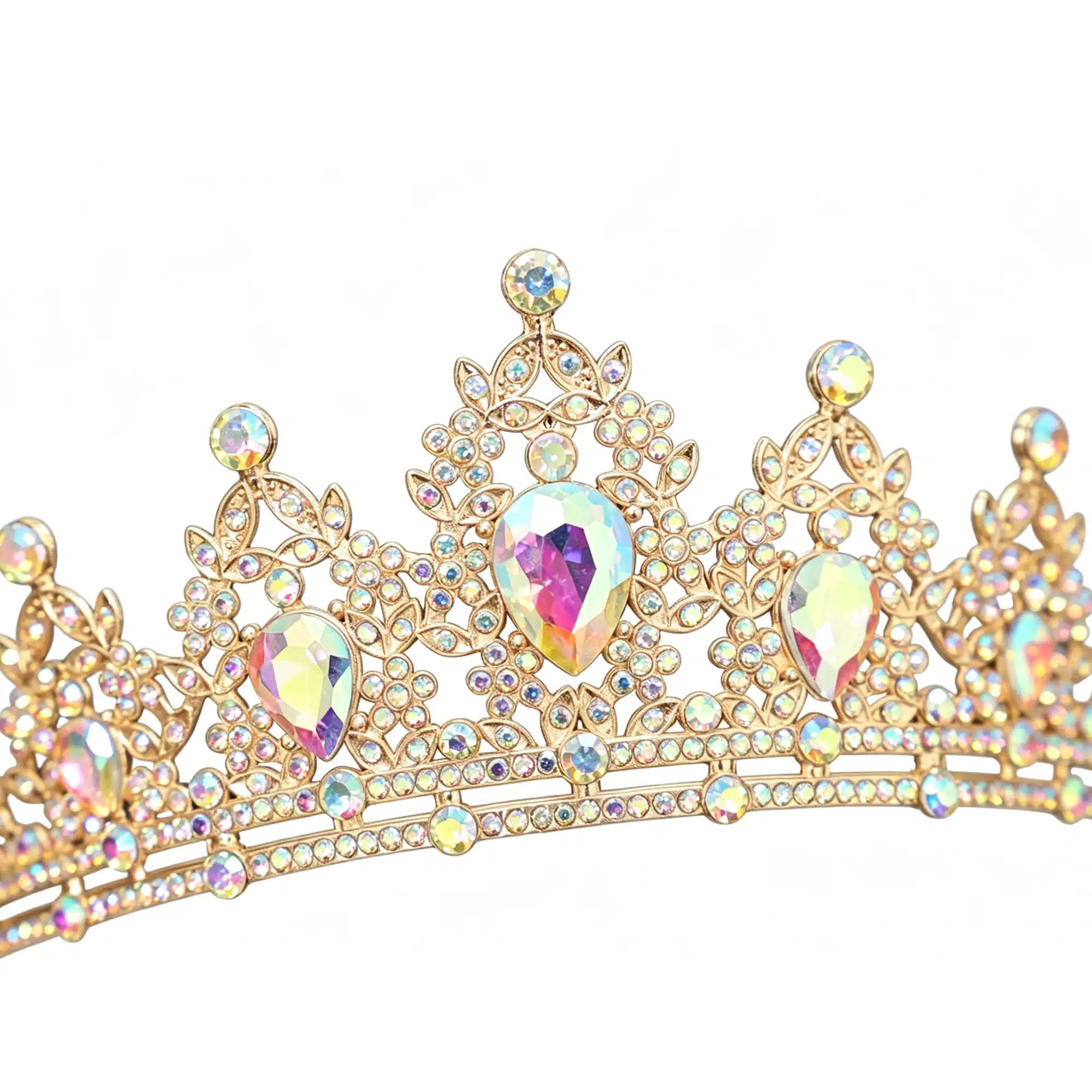 Tiara – Kroon – Snowflake – Isadora – Goud - Afbeelding 3