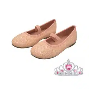 Prinsessenschoenen Vivienne roze voorkant met taira op afbeelding