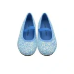 Prinsessenschoenen Vivienne blauw voorkant met taira op afbeelding