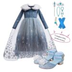 Compleet Frozen Elsa prinsessenpakket blauw met prinsessenschoenen en prinsessenaccessoires